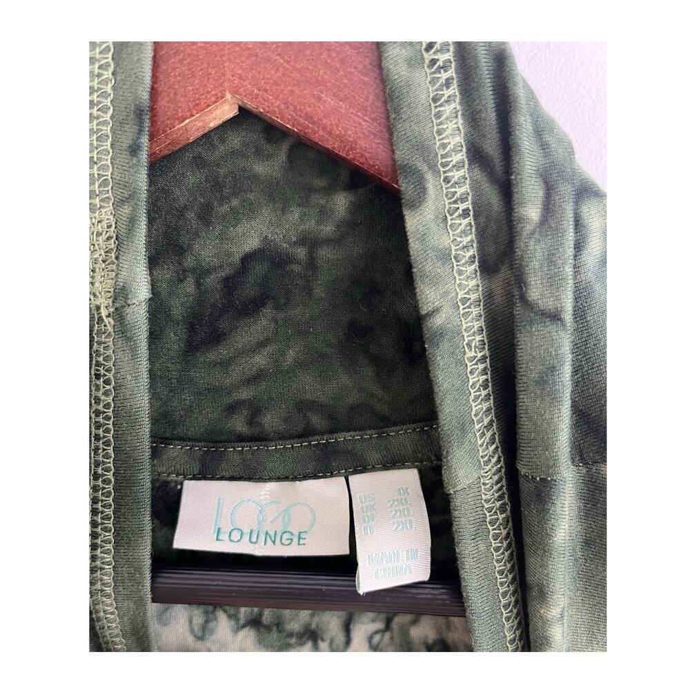 LOGO Lounge by Lori Goldstein Tie-Dye Drop Shoulder Top Green Seaweed 1X A566546 - Picture 11 of 11